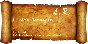 Lukács Rozmarin névjegykártya