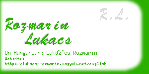 rozmarin lukacs business card